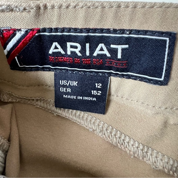 Kids Ariat Heritage Euroseat Knee Patch Riding Breeches Tan Size 12 - Picture 4 of 10
